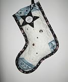 Christmas Stocking Victorian Baby Blue on White Quilting Handcrafted Keepsake Personalized with Picture Frames - FREE Shipping