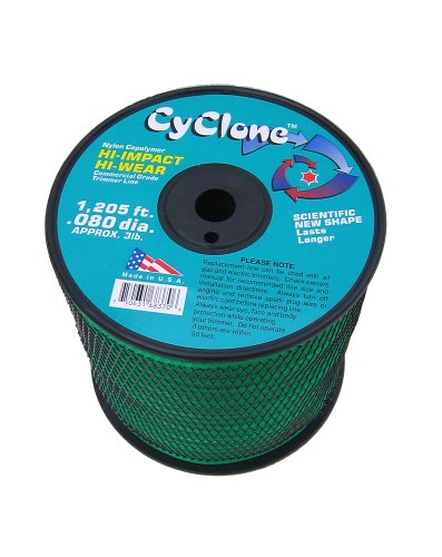 Cyclone .080-Inch 3-Pound Spool Commercial Grade 6-Blade Grass Trimmer Line, Green CY080S3-2 Cyclone .080-Inch 3-Pound Spool Commercial Grade 6-Blade Grass Trimmer Line, Green CY080S3-2