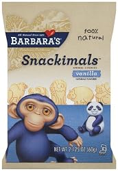 Barbara's Bakery Snackimals Animal Cookies, Vanilla, 2.125-Ounce Bags (Pack of 18)