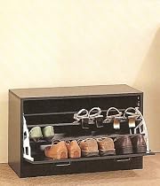 Single Cappuccino Finish Shoe Cabinet