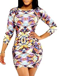 Sexy Spandex General Print Sheath Bandage Dress/Evening Dress/Tunic/Midi Dress 