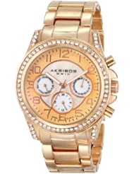 Akribos XXIV Womens AK683RG Ultimate Analog Display Swiss Quartz Rose Gold Watch