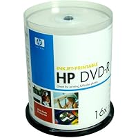 HP DVD-R 4.7GB 16x Inkjet-Printable 100 Spindle (DMJPW045)