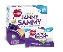 Revolution Foods Organic Jammy Sammy Snack Size Sandwich Bar, Grape Jelly & Peanut Butter, 5-Count Sandwich Bars (Pack of 5)