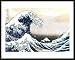Hokusai Great Wave Tsunami Art White Wood-Mounted Poster Print - 11" X 14"