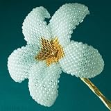 Hawaiian Plumeria Flower - pearly white with gold star - bridal hair pin