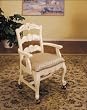 Hills of Provence Slat Back Upholstered Arm Chair (Set of 2) with Casters By Powell Furniture