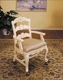 Hills of Provence Slat Back Upholstered Arm Chair Set of 2 with Casters By Powell Furniture