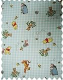 SheetWorld Pooh Blue Grid Fabric - By The Yard