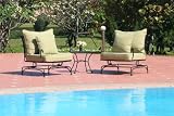 3pc Wrought Iron Patio Furniture Chat Set Green 51T5MaEjs4L. SL160 3pc Wrought Iron Patio Furniture Chat Set Green