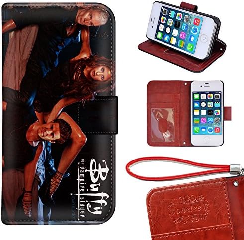 iPhone 4 4s Wallet Case, Customize Factory TV Play Buffy the Vampire Slayer Premium PU Leather Case Wallet Flip Stand Case Cover for iPhone 4 01s with Card Slots