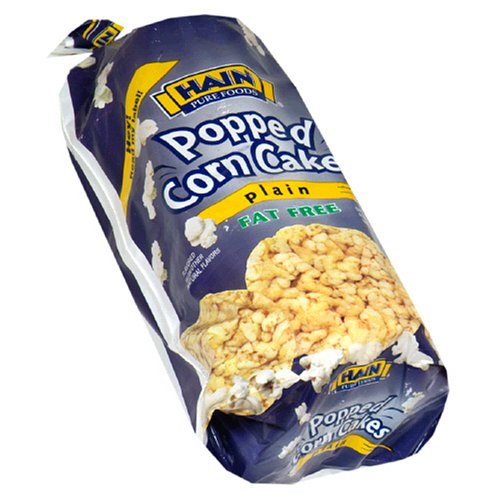 Hain Pure Snax Popped Corn Cake, Plain, 4.5-Ounce Bags (Pack of 12) by Hain Pure Snax
