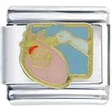 Stork Delivering Baby Animal Italian Charms Bracelet Link