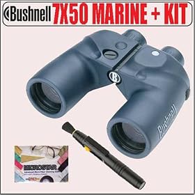 Click here to buy Bushnell 7x50 Marine Waterproof w Compass Binoculars Plus Accessory Package by Bushnell.