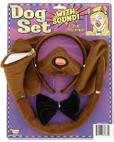 Forum Novelties Animal Costume Set Brown Dog Ears Nose Tail with Sound Effects