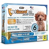 VetGuard Plus Flea & Tick Drops for Small Dogs, 5-15 lbs, 6 Month Supply