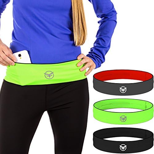 Running Belt-The Runners Belt that Secures Running Accessories in Place, Hassle Free Stylish Comfortable Versatile Workout Sports Belt by FitFoxy (Neon Green-S)