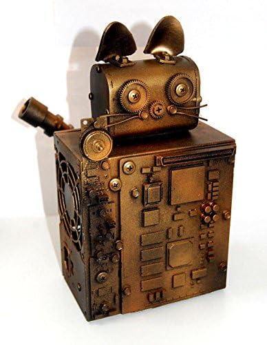 Whiskers the Kitty Cat - One of A Kind Mixed Media &amp; Metal Large Sculpture, Antique Gold