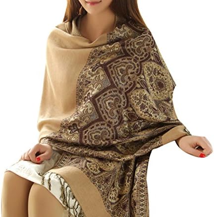 Mixeshop Women's National Wind Restoring Ancient Ways Jacquard Scarf gray