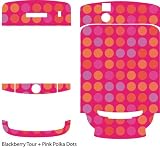 Pink Polka Dots Design Protective Skin for Blackberry Tour
