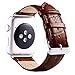 Valkit Compatible with Apple Watch Bands 38mm 40mm Genuine Leather Strap Smart Watch Band Bracelet Replacement Wristband with Stainless Steel Adapter Clasp for iWatch 6 5 4 3 2 1, Brown