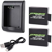 XCSOURCE&reg; Cargador Micro USB + 2x Bater&iacute;a Reemplazo 1100mAh 3.7V Para C&aacute;mara Deportiva SJ4000 BC426