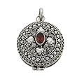 Artisan Sterling Silver Garnet Balinese Pendant Locket