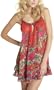 Betsey Johnson Women's Chiffon Engineered Babydoll,Red, Hot, & Blue Cherry Tart,2x