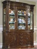AICO Villagio China Cabinet Series Villagio China Cabinet in Hazelnut