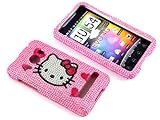 Smile Case Hello Kitty Pink Heart Bling Rhinestone Crysal Jeweled Snap on F ....