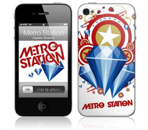 Music Skins MS-MSTA10133 iPhone 4- Metro Station- Captain America Skin