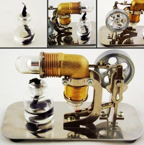 Mini Hot Air Stirling Engine Motor Model Educational Toy Kits