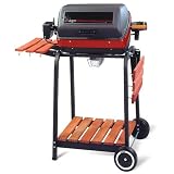 Meco Model Deluxe Electric Cart Grill with Rotisserie, Satin Black by Meco Grills