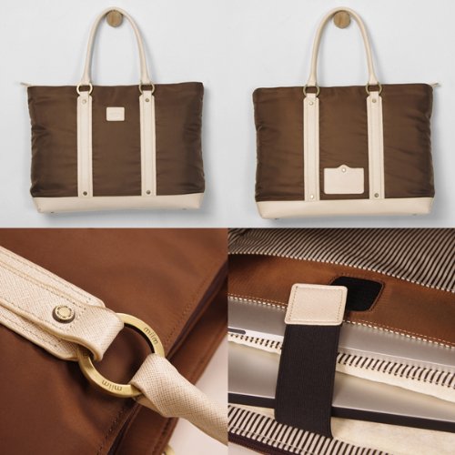 miim Women's Tote Bag (Brown) for Dell Inspiron i15N-1294BK 15-Inch Laptop / Free Gift Pouch Fast Shipping