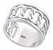 Gent's 1/2 (13 mm) Sterling Silver Chain Link cut-out Band