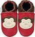 Robeez Infant/Toddler Monkey Slip-On,Red,6-12 Months (US Infant 2.5-4 M)