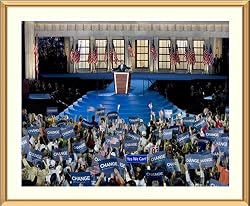 Democratic National Convention 2008 - Barack Obama - Quality approx. 25"x29" Framed and Matted - 1 1/2" Antique Style Gold Frame - Photographic Print by Carol M. Highsmith