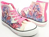 Mermaids! Pink Beige Hi Top Women's Vegan Sneakers