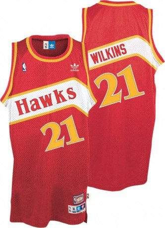 NBA Men's Atlanta Hawks Dominique Wilkins Retired Player Swingman Jersey (Red, Large)