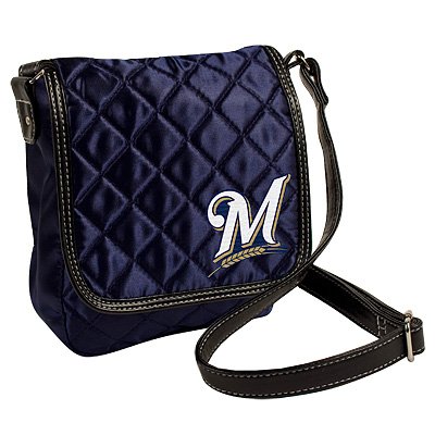 MLB Milwaukee Brewers Quilted Purse, Navy