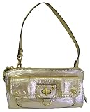 Juicy Couture Lock-It Gold Leather Clutch Wristlet