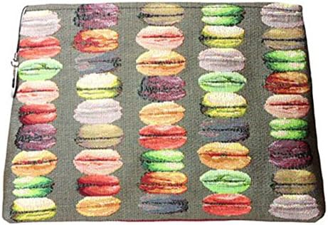 ART DE LYS - Fine French Tapestry Gray Macarons Pouch Medium 8" x 10"