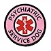 Pink PSYCHIATRIC SERVICE DOG Medical Alert Symbol 4 inch Sew-on Patch