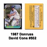 1987 Donruss David Cone Rookie Card