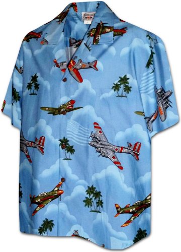 Pacific Legend Mens M to 4X US Fighter Bomber Planes WWII Shirt