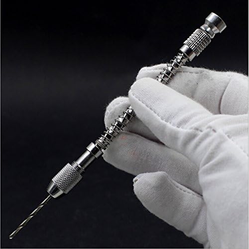 Drillzone HSS Semi-automatic Hand Drill Suit Micro Hobby Craft Mini Hand Drill Silver
