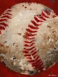 Oopsy Daisy Vintage Baseball Stretched Canvas Wall Art by Aaron Christensen, 16 by 24-Inch