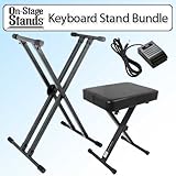 On Stage Lok-Tight Pro Double-X ERGO-LOK System Keybord Stand Bundle