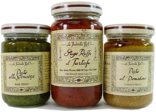 La Favorita Sauces Trio set: Pesto Genovese (basil), Pesto Pomodoro (tomato) and Salsa... by Basil Pasta Sauces