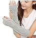 Winter Warmer Long Stretch Weave Knit Arm Warmer Fingerless Gloves Crochet,Glay